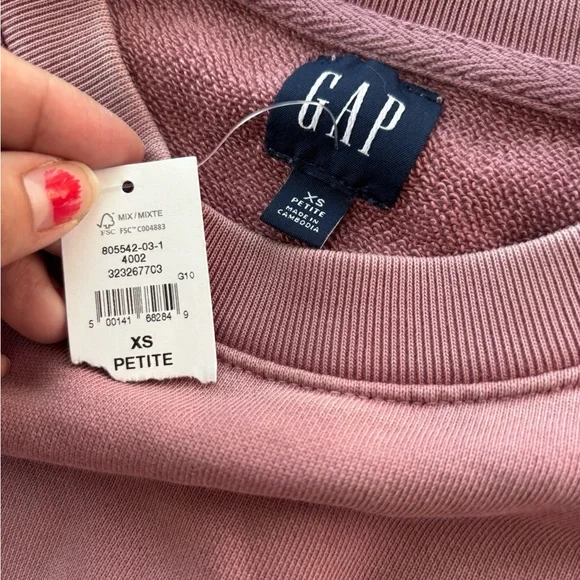 GAP Heavyweight French Terry Bubble Sweatshirt XS Petite - Picture 5 of 6